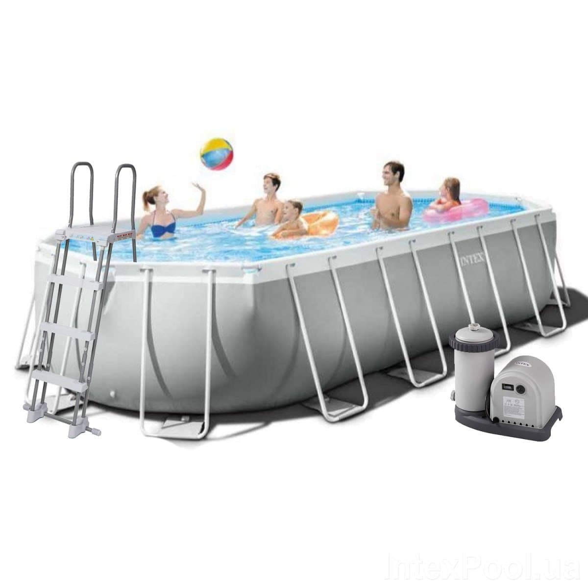 Каркасный бассейн Intex — это ваш личный водоем, который легко установить на даче или в саду. Он идеально п…